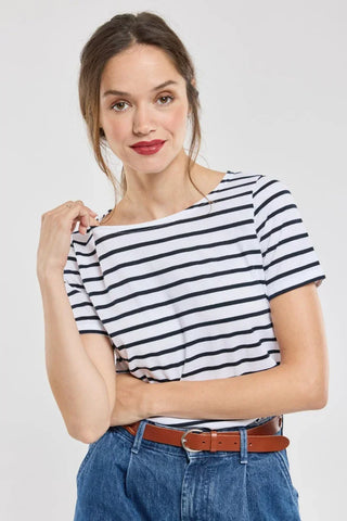 Armor-Lux - Hoëdic - Marinière coton léger manches courtes pour femme
