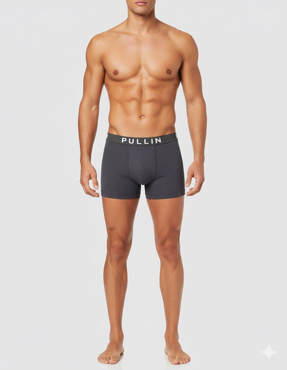 PULLIN - Plain Cotton Master Boxer Shorts GREYHEATHER21