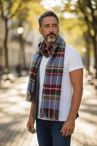 Hemley - Foulard à carreaux de laine et cachemire