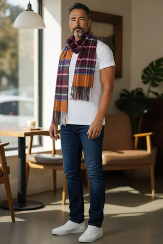 Hemley - Wool Cashmere Check Scarf