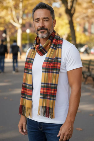 Hemley - Foulard à carreaux de laine et cachemire
