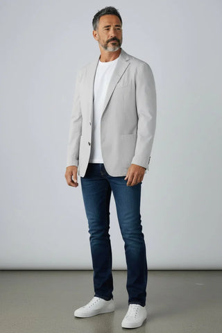 Emanuel Berg - Veston délavé mélange coton et soie 2-Button D-Constructed Jacket - Light Grey