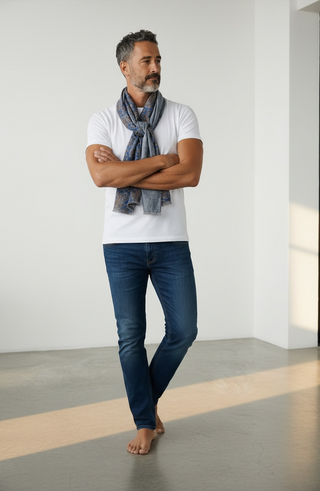 Hemley - Reversible silk scarf with paisley and patterns