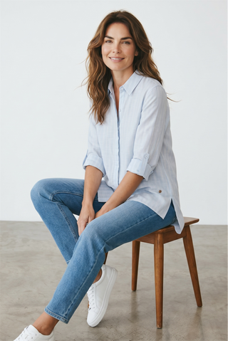 BRAX - Vicki - Striped Linen Blouse