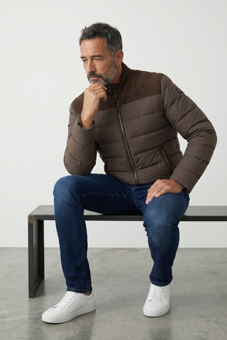 Paul & Shark - Blouson de duvet Typhoon PLATINUM avec détails de suède