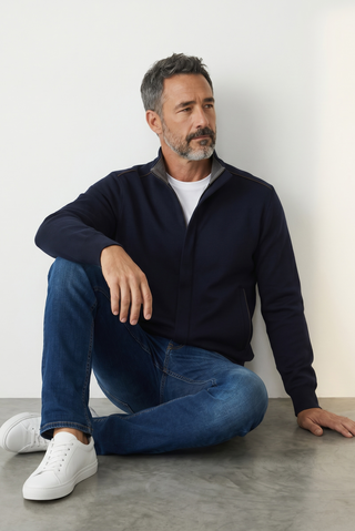Paul & Shark - Wool cardigan with Alcantara® details