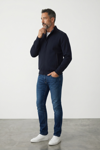 Paul & Shark - Wool cardigan with Alcantara® details