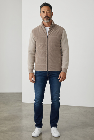 Paul & Shark - Hybrid wool cardigan with corduroy front