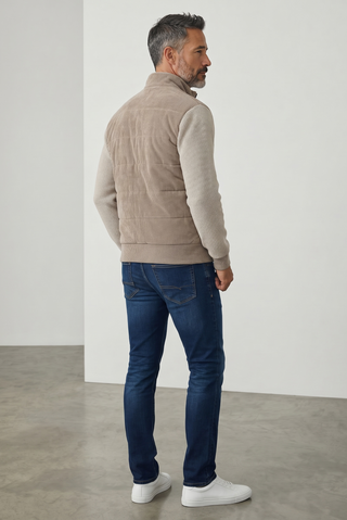 Paul & Shark - Hybrid wool cardigan with corduroy front