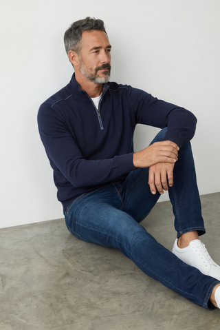 Paul & Shark - Typhoon Platinum Wool Zip-Up Collar Sweater