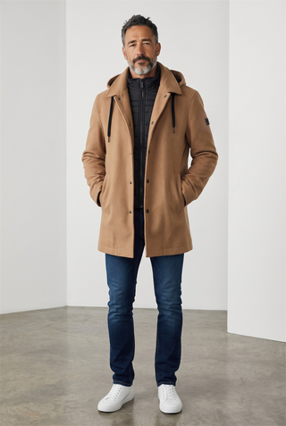 Digel - Damian - Manteau de laine avec capuchon et col détachable