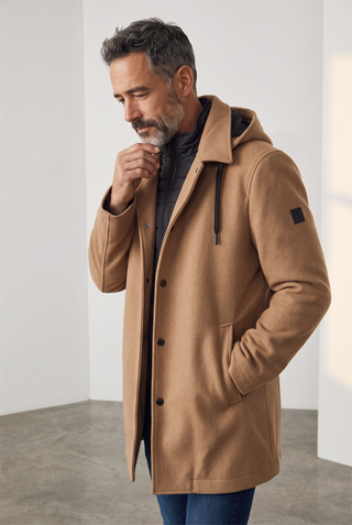 Digel - Damian - Manteau de laine avec capuchon et col détachable