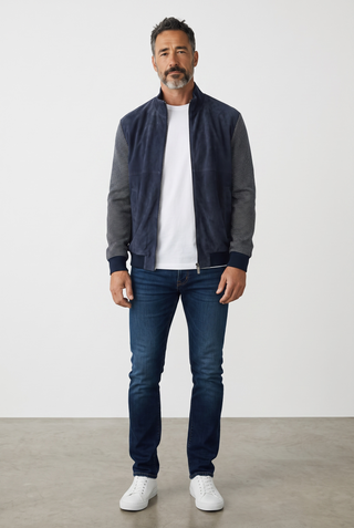 Paul & Shark - Cardigan de coton et soie avec devant Aqualeather®