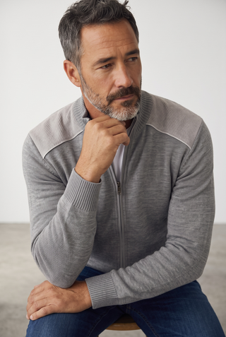 Paul & Shark - Wool cardigan with corded velvet appliqués