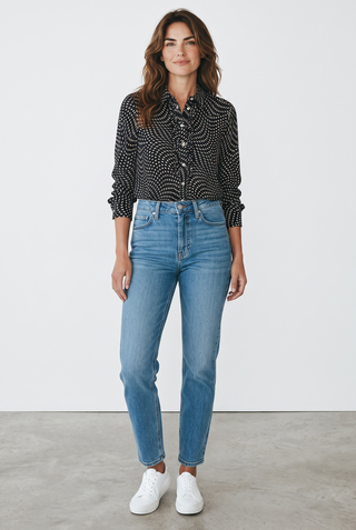 VLT's by Valentina's - 25-520 - Long-sleeved patterned viscose blouse