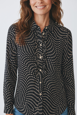 VLT's by Valentina's - 25-520 - Long-sleeved patterned viscose blouse
