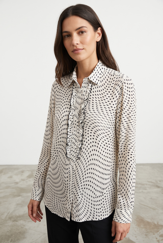 VLT's by Valentina's - 25-520 - Long-sleeved patterned viscose blouse