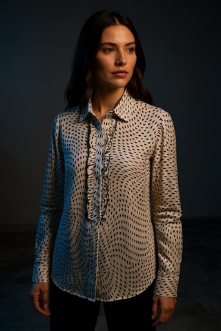 VLT's by Valentina's - 25-520 - Long-sleeved patterned viscose blouse