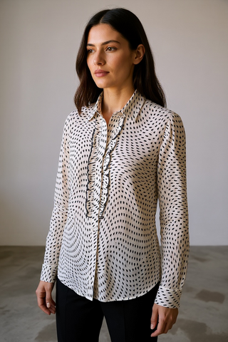 VLT's by Valentina's - 25-520 - Long-sleeved patterned viscose blouse