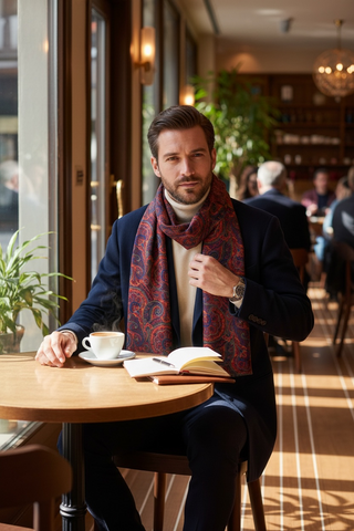 Hemley - Foulard floral de laine réversible