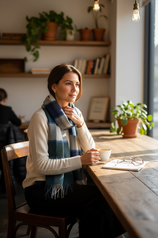 Hemley - Wool and cashmere checked scarf