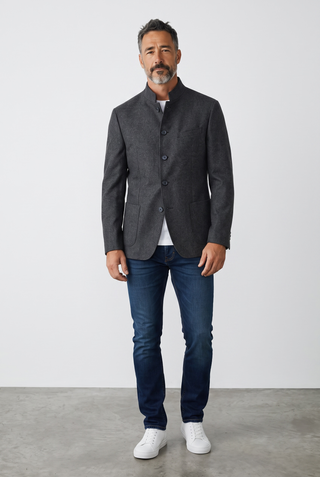 Digel - Enzo - Modern Fit - Veston Jersey de Laine à Col montant
