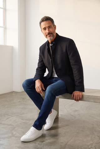 Digel - Enzo - Modern Fit - Veston Jersey de Laine à Col montant