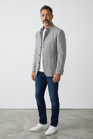 Digel - Enzo - Modern Fit - Veston Jersey de Laine à Col montant