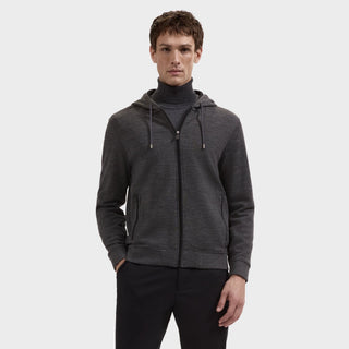 Bugatchi - Wool-blend zip-up hoodie