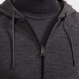 Bugatchi - Wool-blend zip-up hoodie