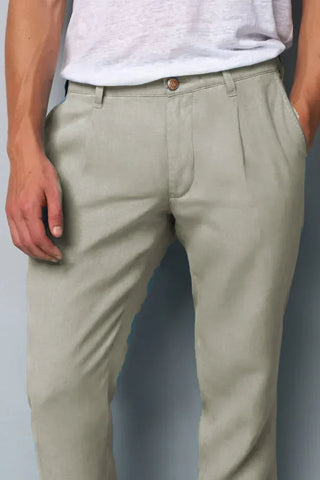 Meyer - M5 Pleat 6185 - 100% linen trousers