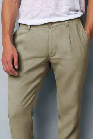 Meyer - M5 Pleat 6185 - 100% linen trousers
