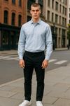 Emanuel Berg - Byron - Chemise manches longues à carreaux Albini 4Flex - Modern Fit - Bleu (Copie)