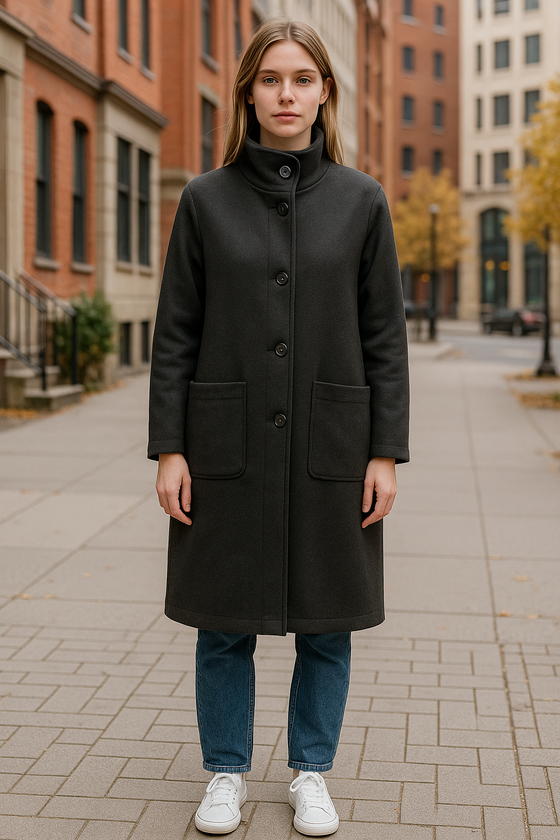 Colmar - Knit Tasteful - Manteau long en drap de laine pour femme