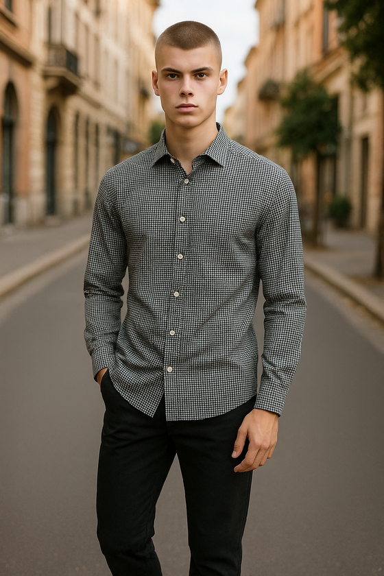 Bugatchi - James - Long sleeve polka dot shirt