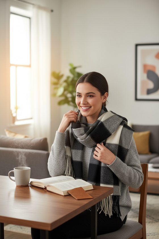 Hemley - Cashmere Checkered Scarf