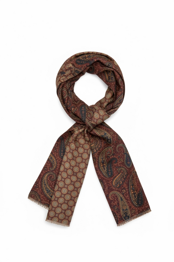 Hemley - Reversible wool paisley scarf