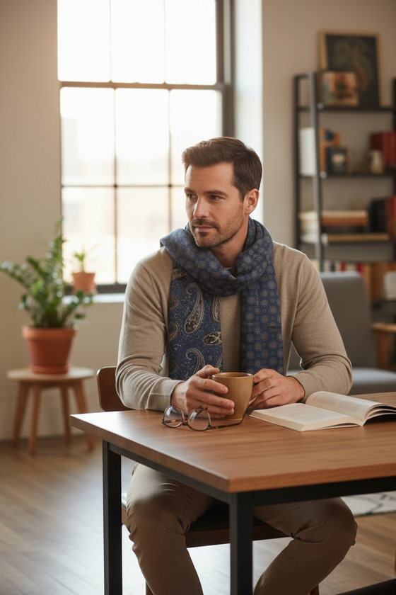 Hemley - Reversible wool paisley scarf