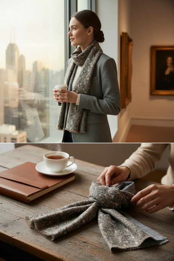 Hemley - Reversible Wool Paisley Scarf