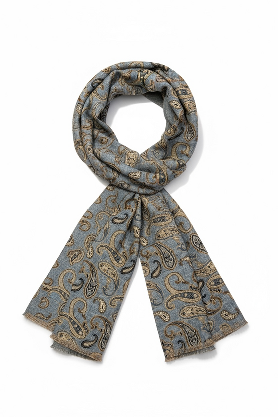 Hemley - Reversible wool paisley scarf