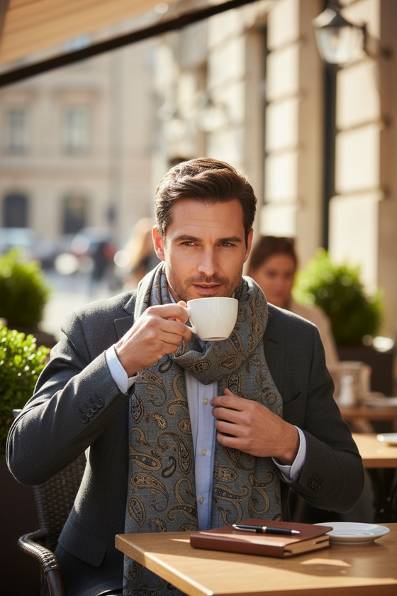 Hemley - Reversible wool paisley scarf