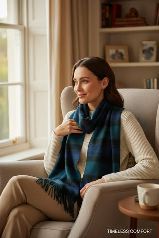 Hemley - Wool Tartan Checkered Scarf