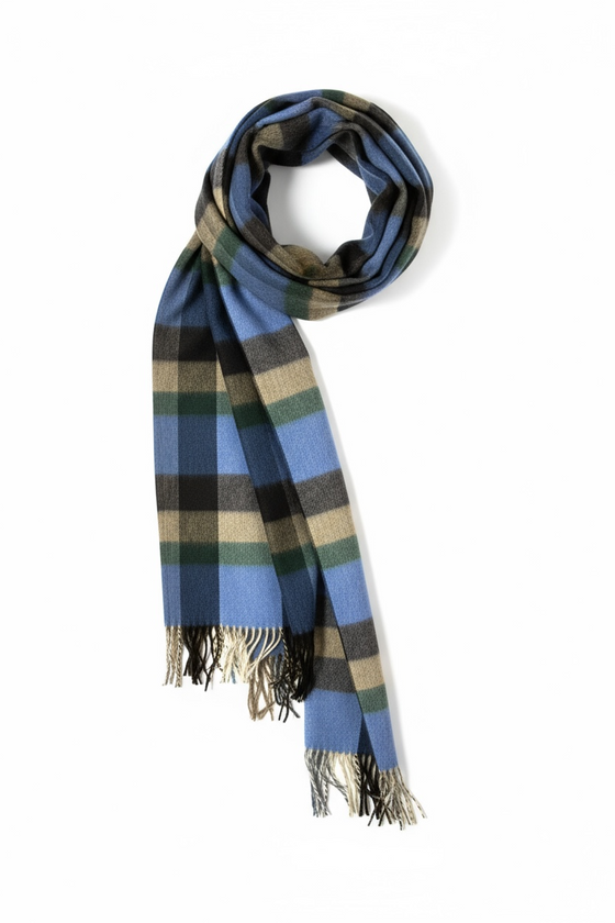 Hemley - Wool and Cashmere Checkered Scarf