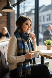  Hemley - Wool and Cashmere Checkered Scarf