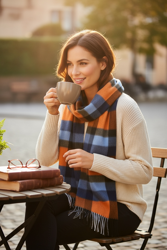 Hemley - Wool and Cashmere Checkered Scarf