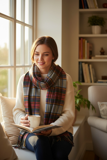  Hemley - Wool and Cashmere Checkered Scarf