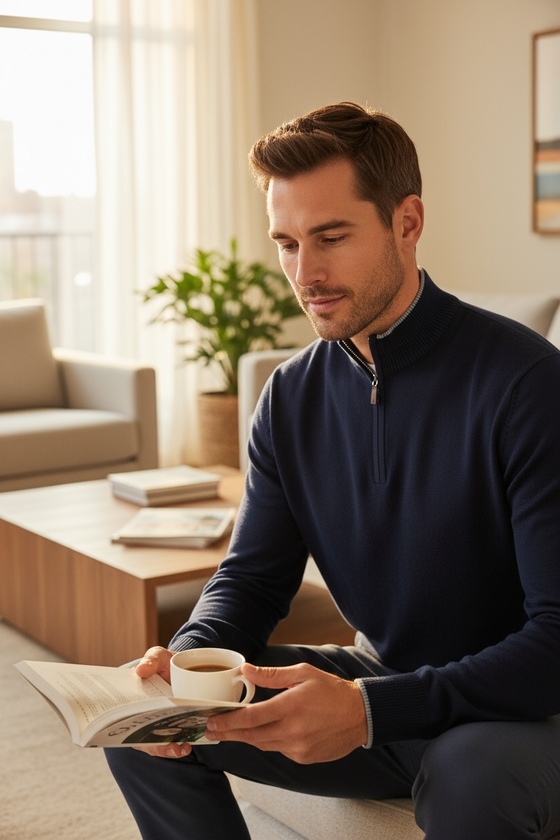 Emanuel Berg - Extra fine merino wool zip collar sweater