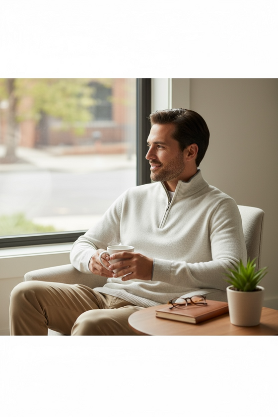 Emanuel Berg - Extra fine merino wool zip collar sweater