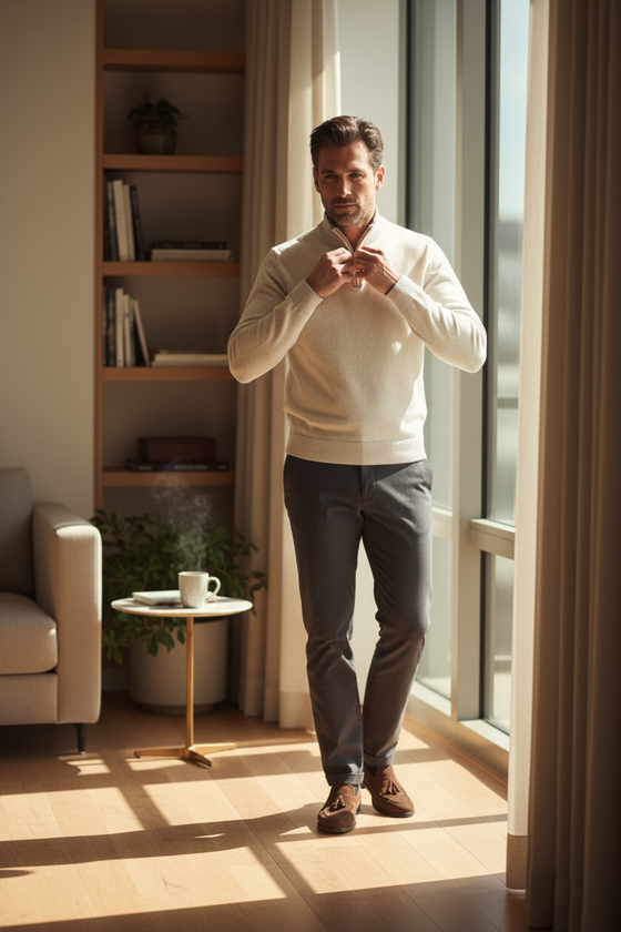 Emanuel Berg - Extra fine merino wool zip collar sweater