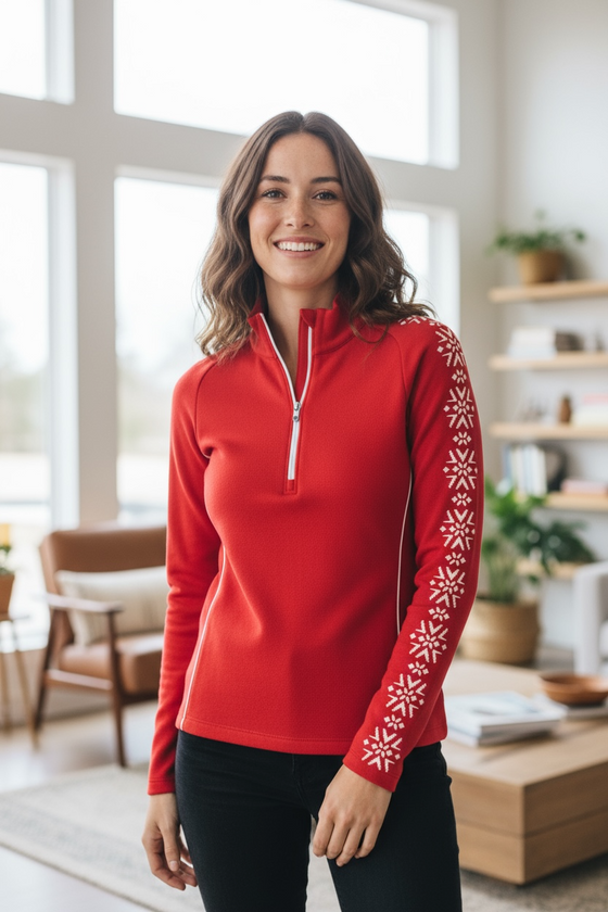 NEWLAND - Crested Butte Lady T-Neck with Shoulder Snowflakes